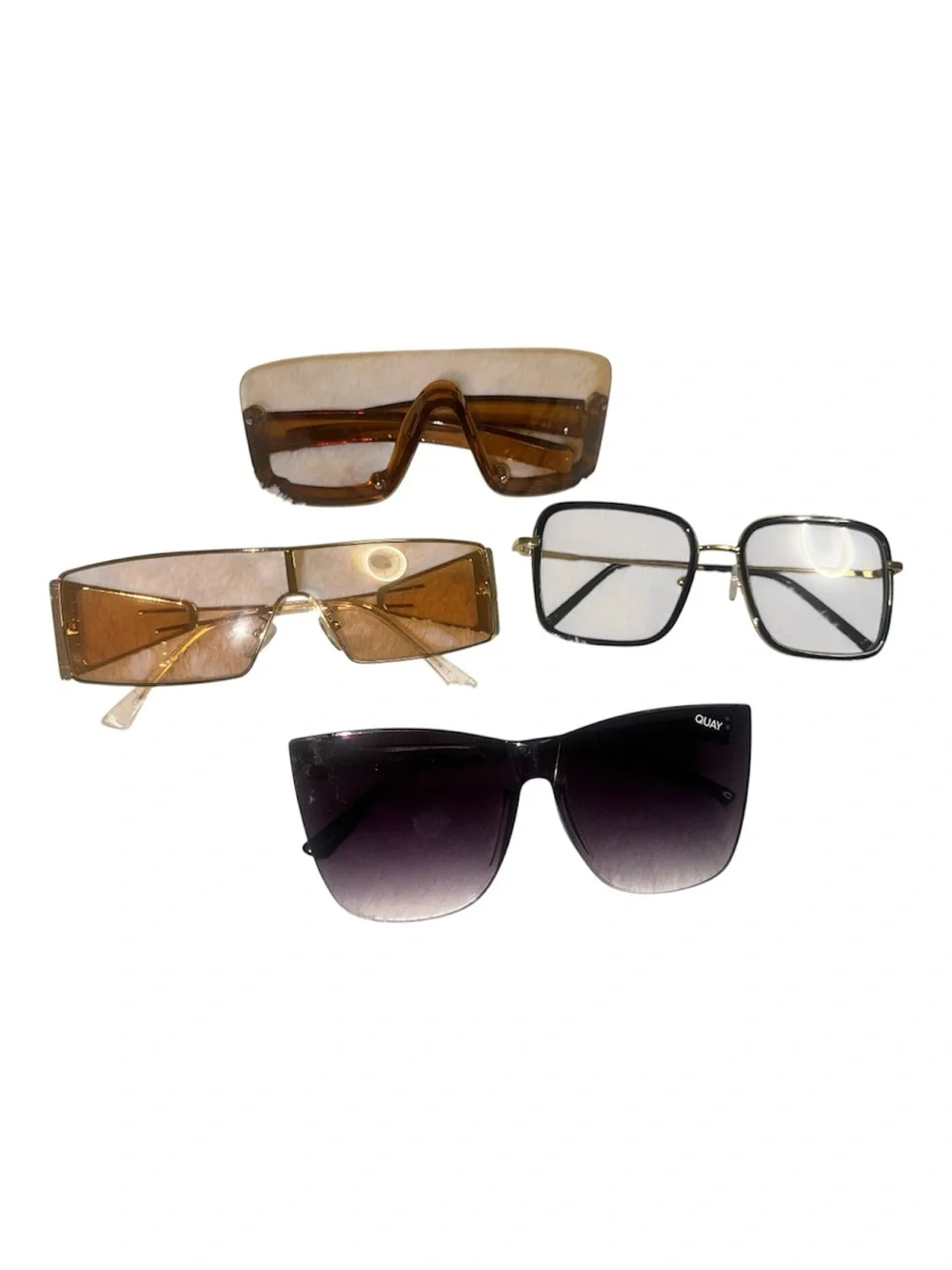 Quay Australia Black Gradient Cat Eye Sunglasses (used) and 3 new other glasses
